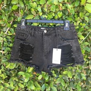 Cello Black Jean Shorts